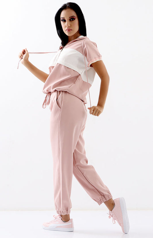 Ladies Short Sleeve Tracksuit Set - Mink