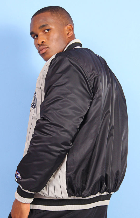 Pro Stars Unisex Baseball Puffer Jacket - Black/Grey