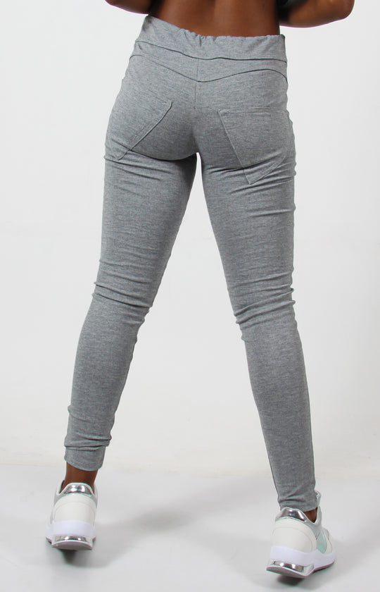 Slim Leg Shaped Pants - Grey
