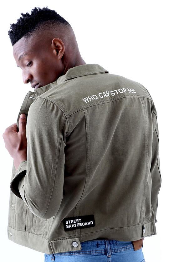 Mens Denim Jacket - Olive