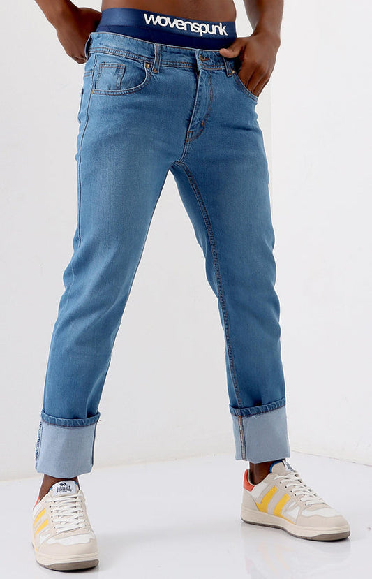 Men's Straight Leg Jeans - Light Blue
