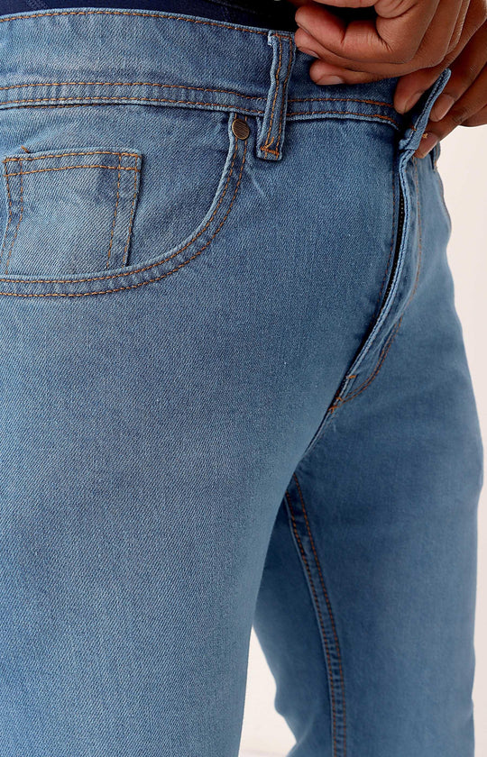 Men's Straight Leg Jeans - Light Blue