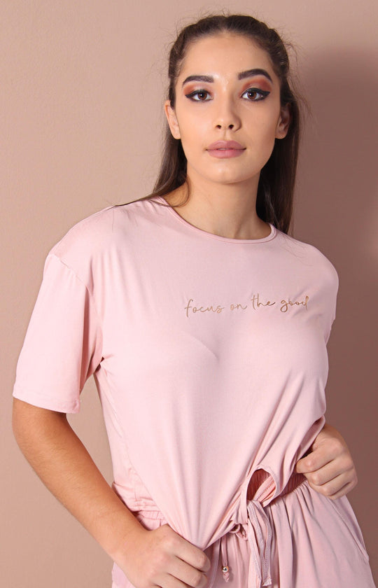 Ladies' Tie Up Crop Top - Mink