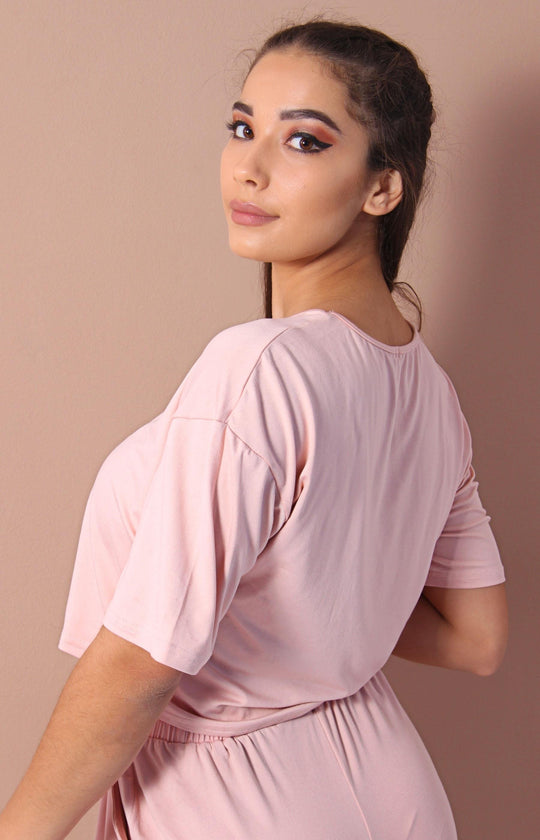 Ladies' Tie Up Crop Top - Mink