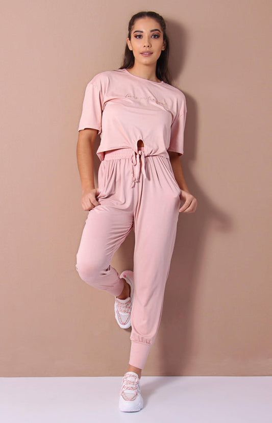 Ladies' Tie Up Crop Top - Mink