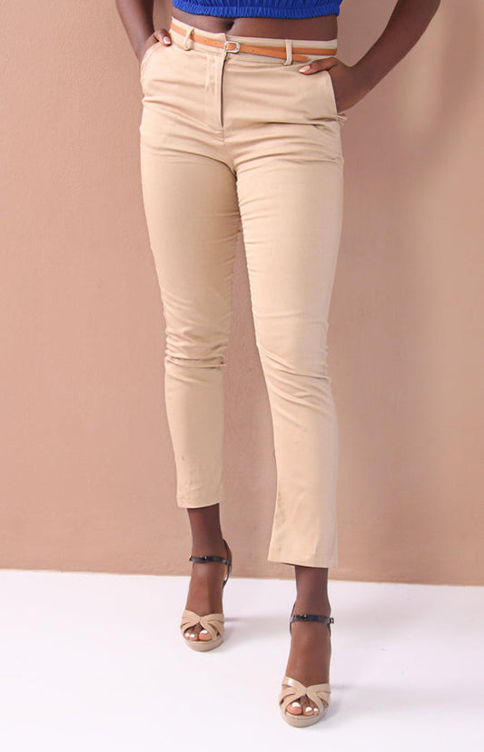 Ladies' Slim Leg Pants - Beige