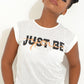 Ladies Printed Cap Sleeve Top - White