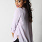 Ladies' Seersucker Tab Sleeve Blouse - Purple