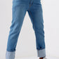 Men's Straight Leg Jeans - Light Blue