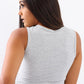 Ladies Rib Side Ruched Crop Top - Grey